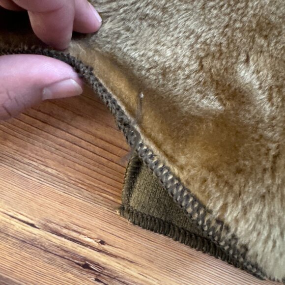 Vintage Barbour Jacket Liner 48" Vest Warm Clip-In Brown Pile Lining - Picture 7 of 7